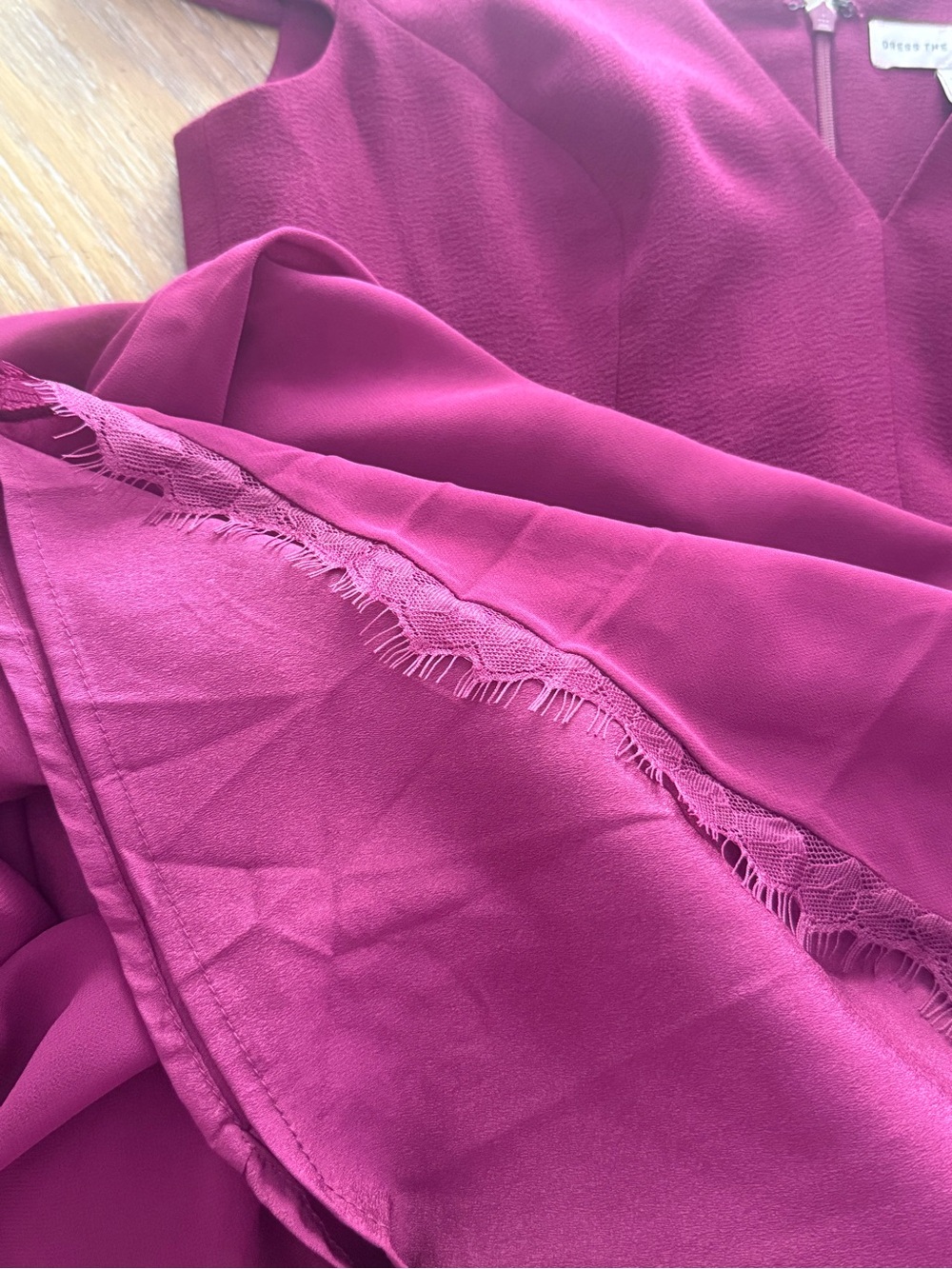 Dress the Population Plum V-Neck Fit & Flare Midi Dress - Picture 3 of 7